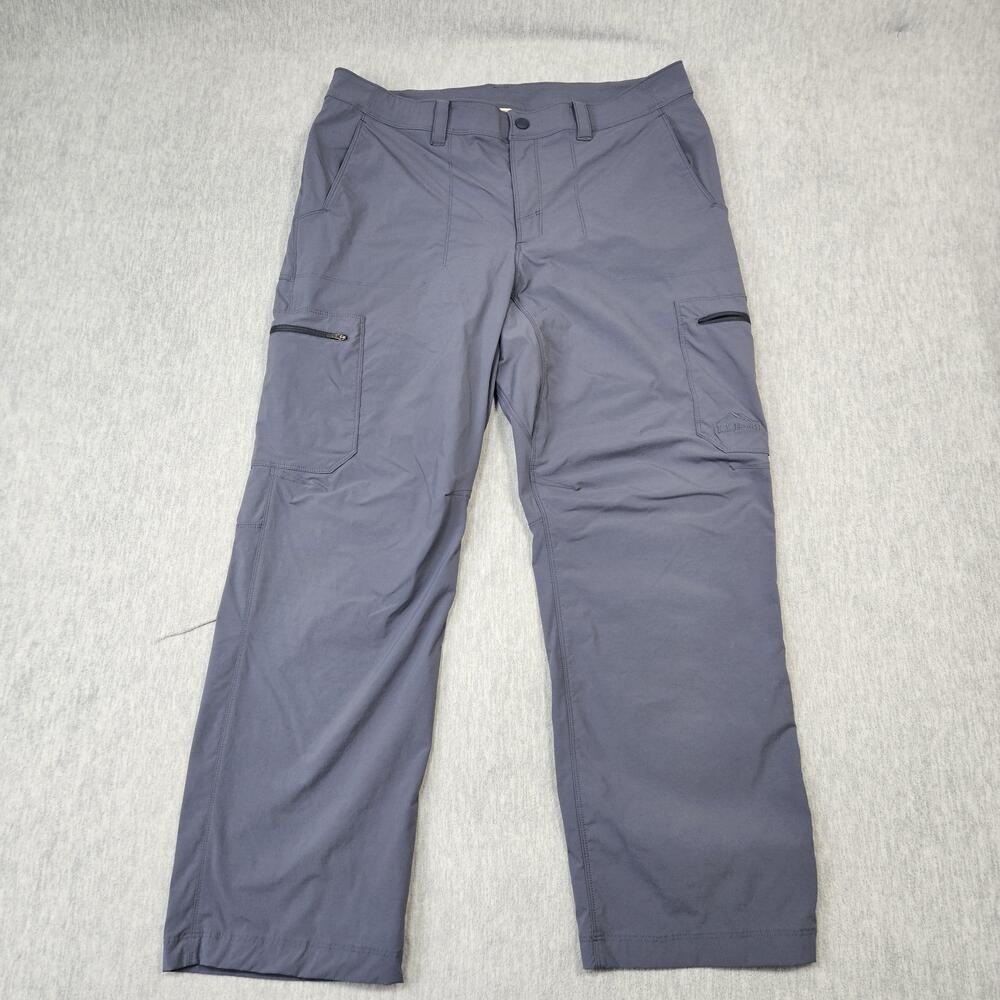L.L.Bean Pants Mens 36x29 Cresta Nylon Cargo Hiking Stretch Travel Carbon Navy